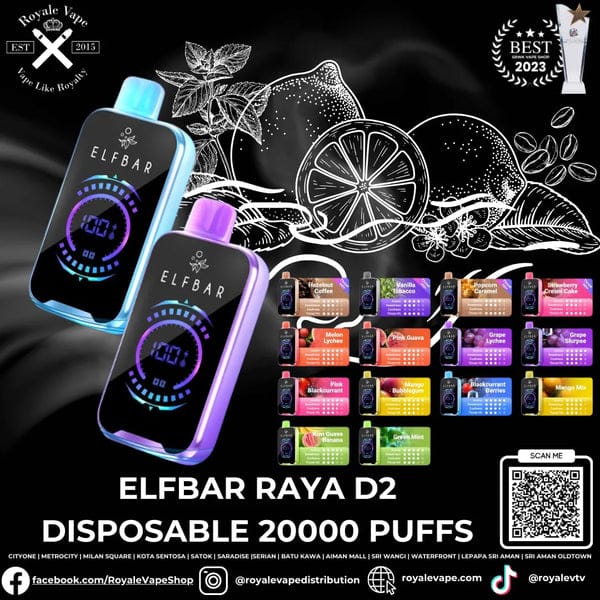 A.Elfbar RAYA D2 20K Puff Disposable Vape | We Vape( BUY 1 GET 1 FREE )